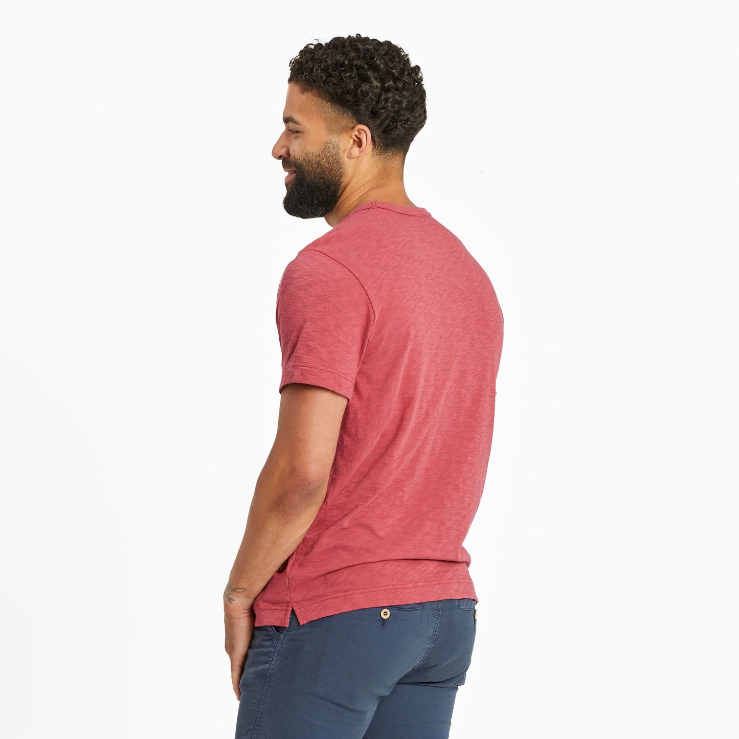 Men's Half Full Beer Textured Slub Tee