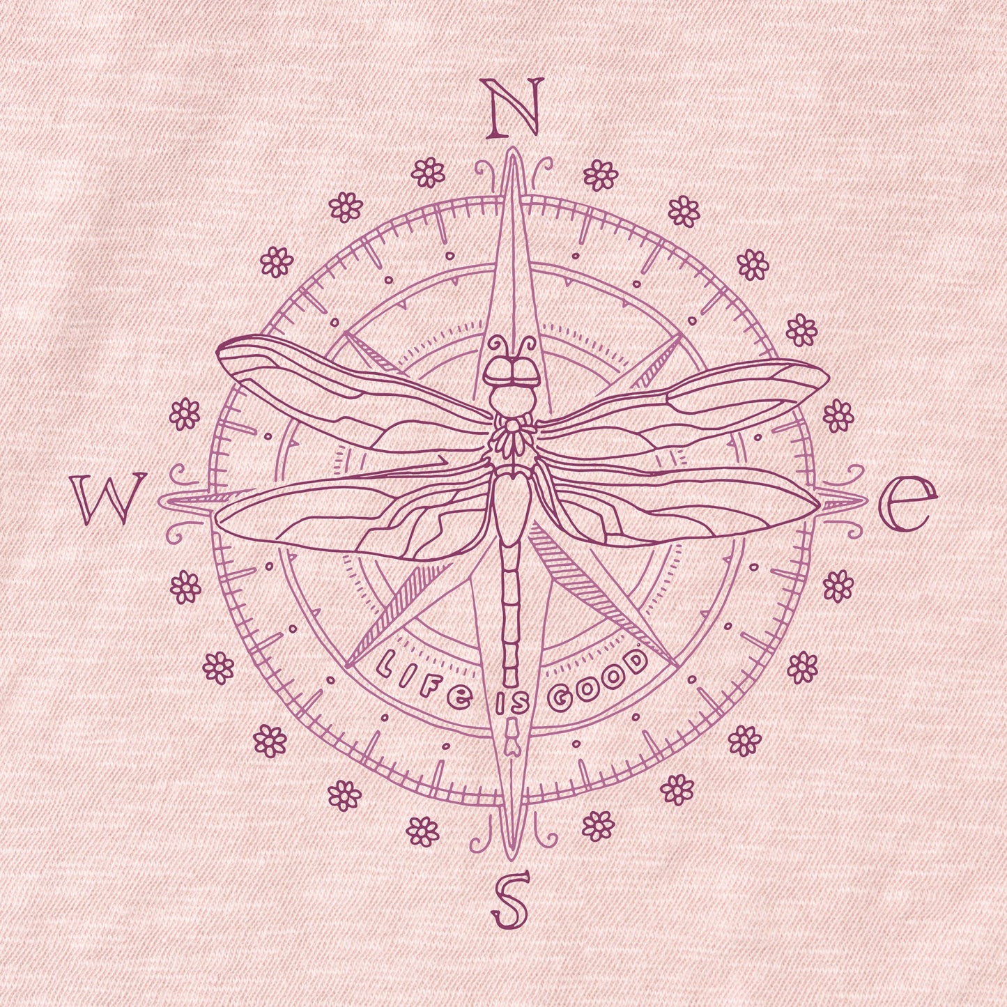 Women's Dragonfly Compass Relaxed Fit Short Sleeve Slub Tee