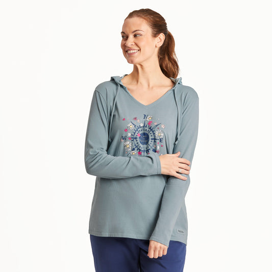 Women's Beauty in All Directions Long Sleeve Crusher-LITE Hooded Tee