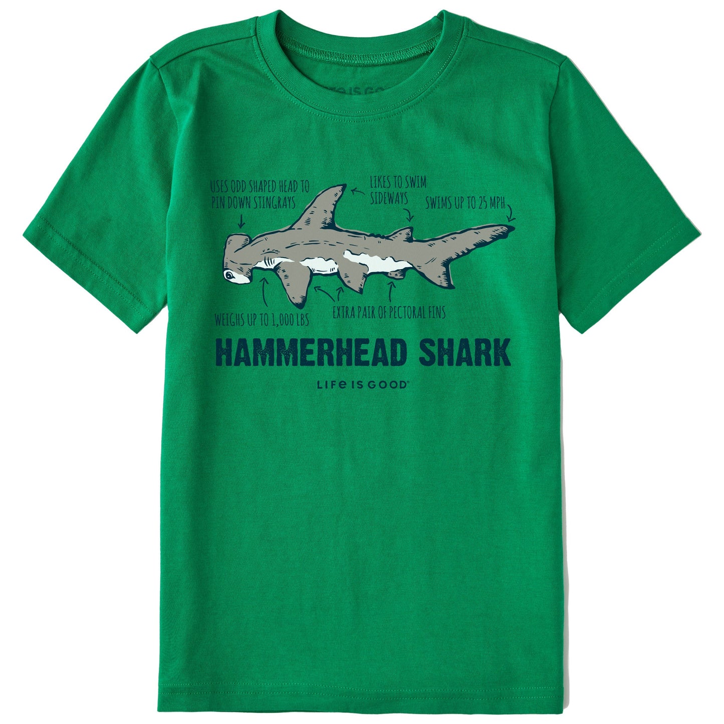 Kids Hammerhead Shark Short Sleeve Crusher Tee