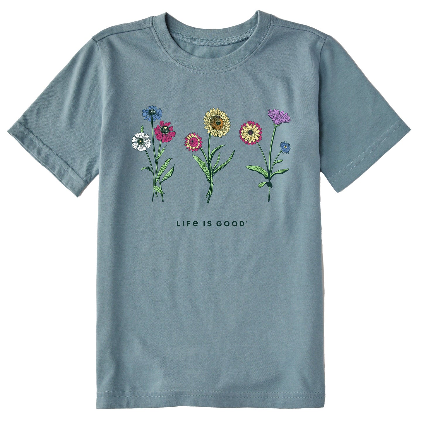 Kids Botanical Flowers Short Sleeve Crusher Tee