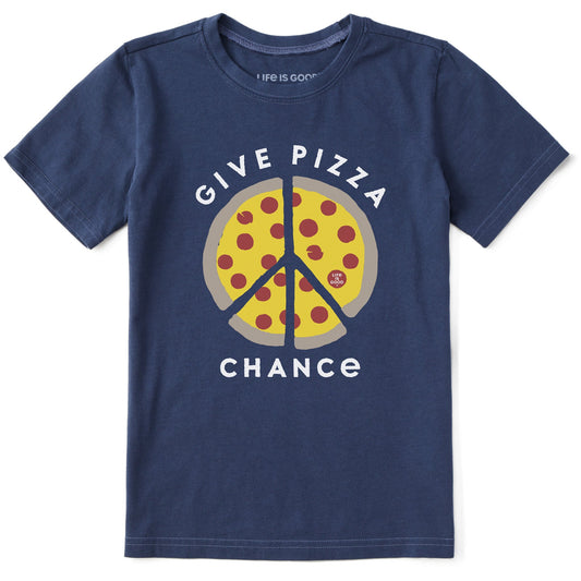 Kids Give Pizza Chance Short Sleeve Crusher Tee