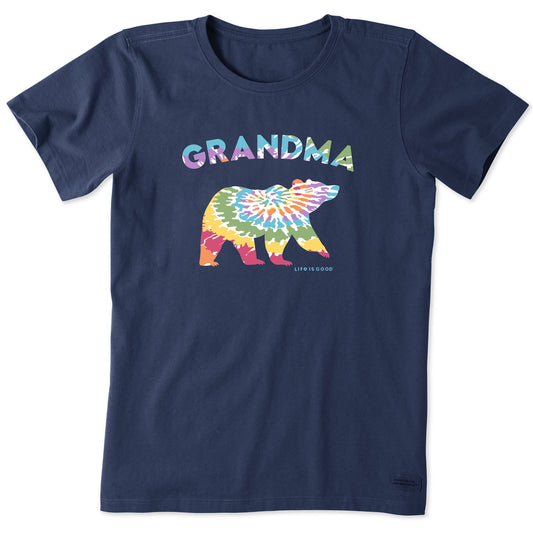 Women's Tie Dye Grandma Bear Short Sleeve Tee