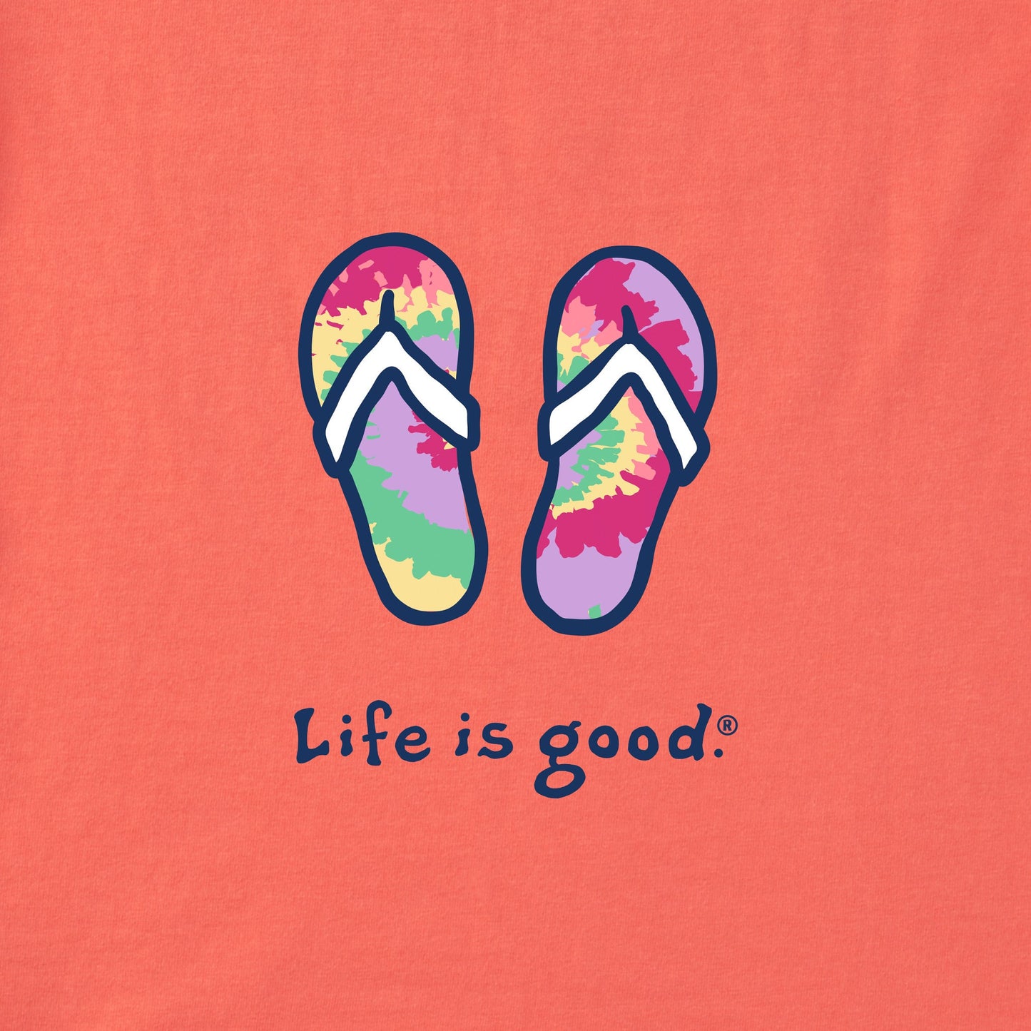 Women's Tie Dye Flip Flops Short Sleeve Crusher Boxy Tee