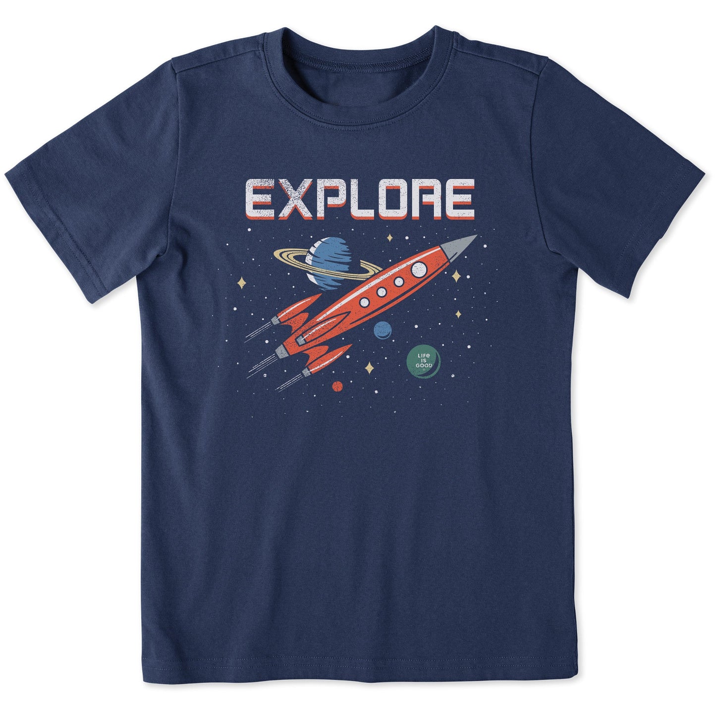 Kids Explore Saturn Short Sleeve Crusher Tee