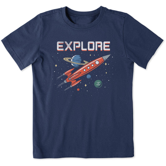 Kids Explore Saturn Short Sleeve Crusher Tee