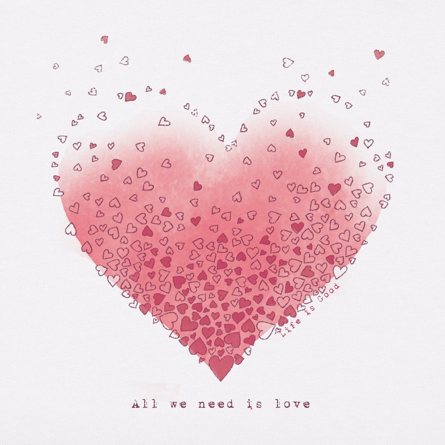 Women's Scattered Hearts Long Sleeve Crusher Tee