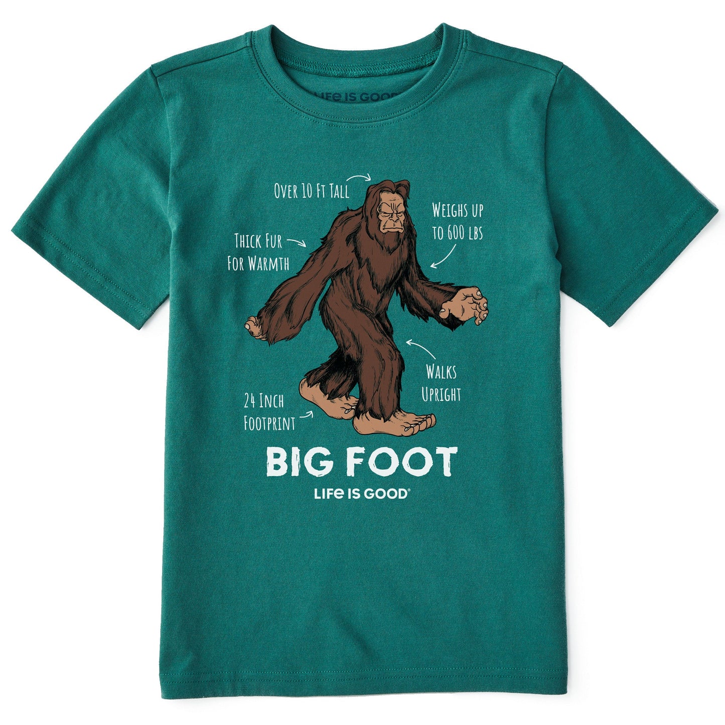 Kids Big Foot Facts Short Sleeve Crusher Tee