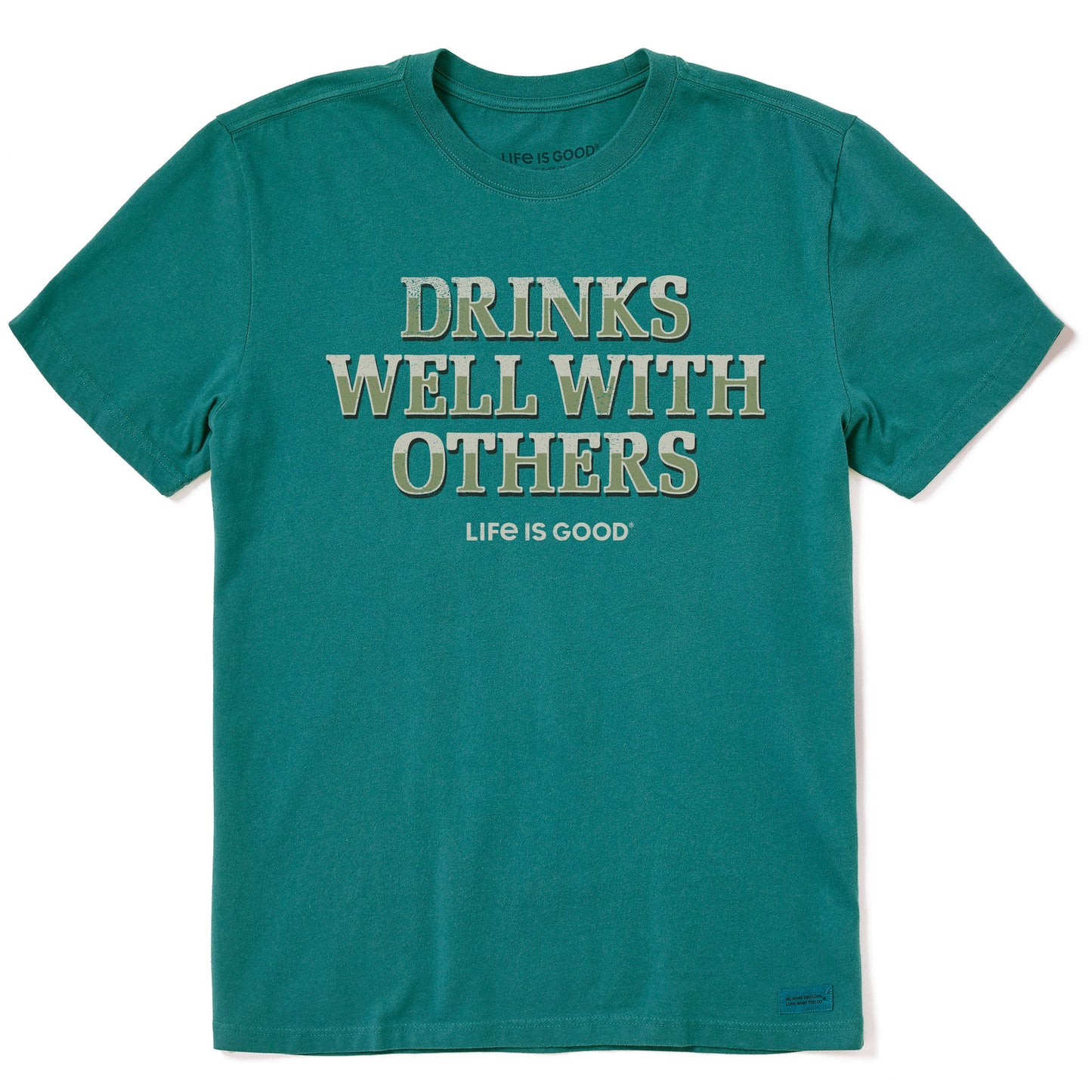 Men's Drinks Well With Others Pub Script Short Sleeve Crusher Tee