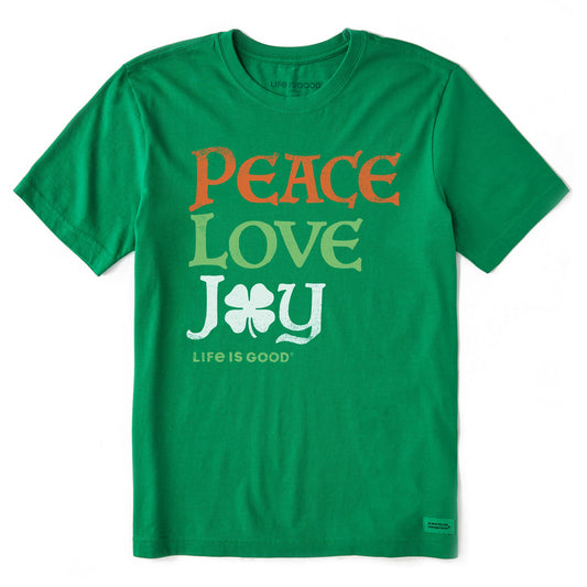 Men's Peace Love Joy Clover Traditional Short Sleeve Crusher Tee