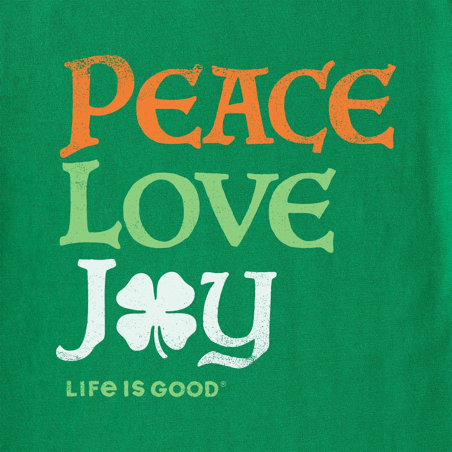 Men's Peace Love Joy Clover Traditional Short Sleeve Crusher Tee
