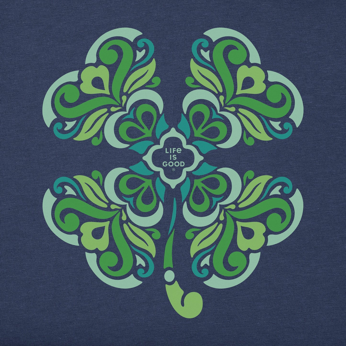 Women's 4 Leaf Clover Swirl Short Sleeve Crusher Vee