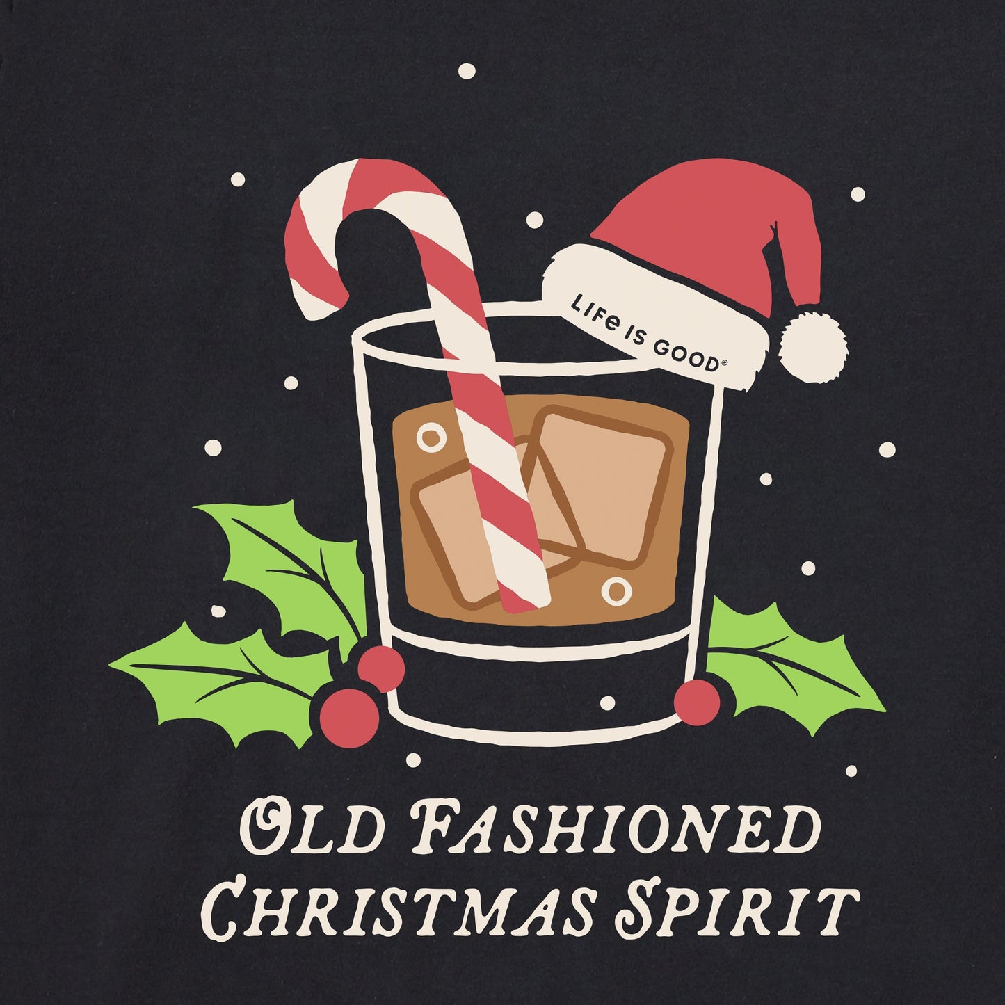Men's Old Fashioned Christmas Spirit Long Sleeve Crusher Tee
