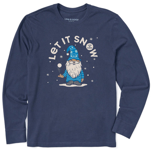 Men's Let It Snow Gnome Long Sleeve Crusher Tee