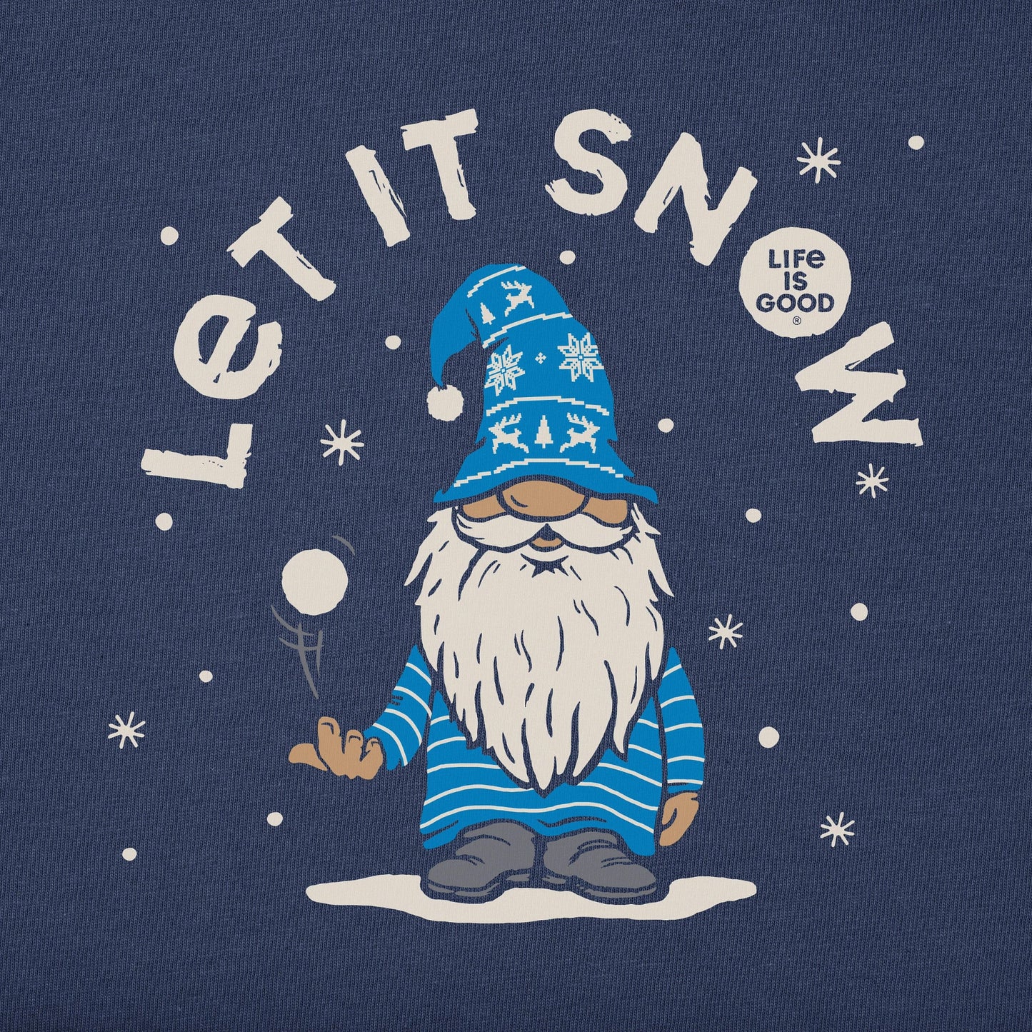 Men's Let It Snow Gnome Long Sleeve Crusher Tee