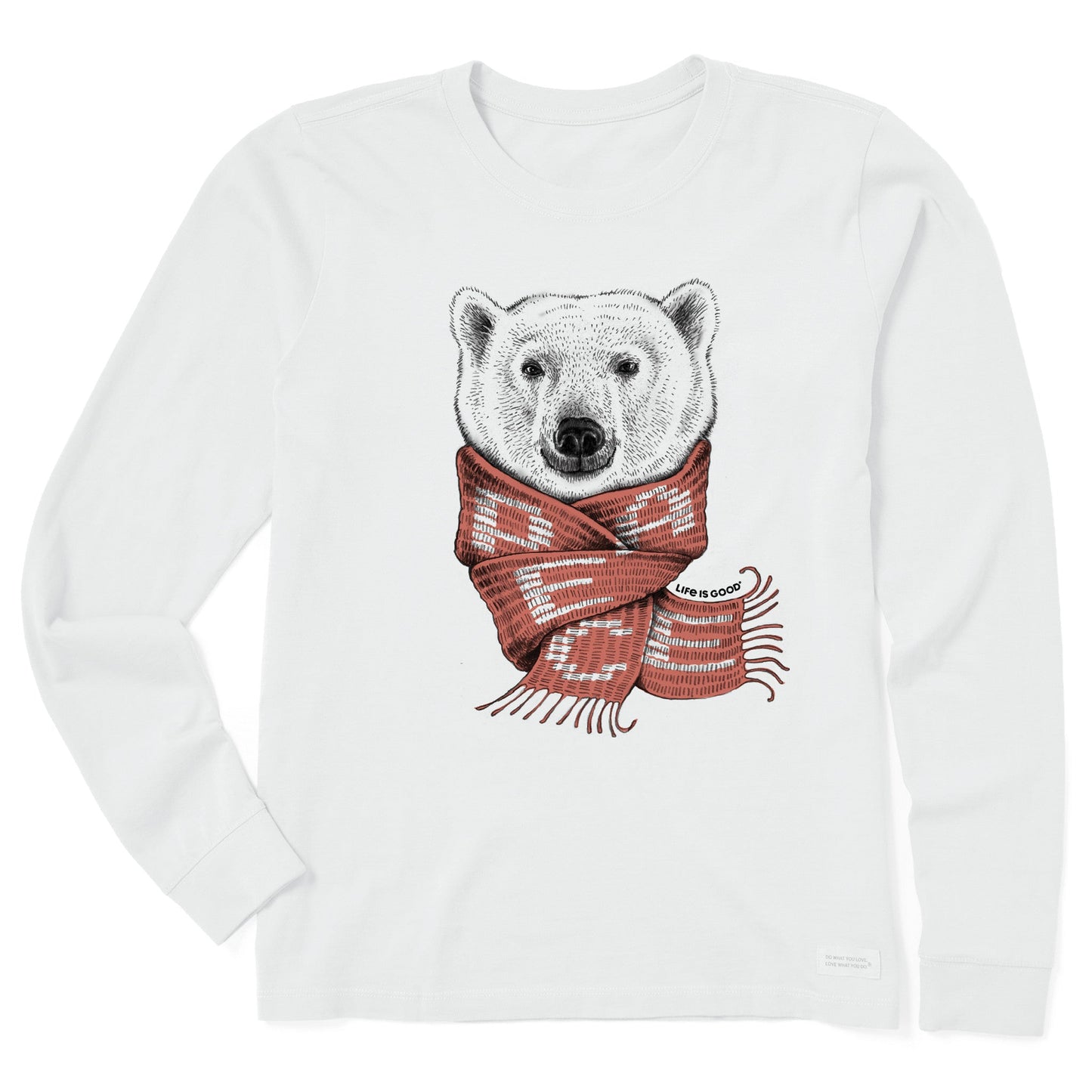 Women's Polar Bear Peace Long Sleeve Crusher Tee