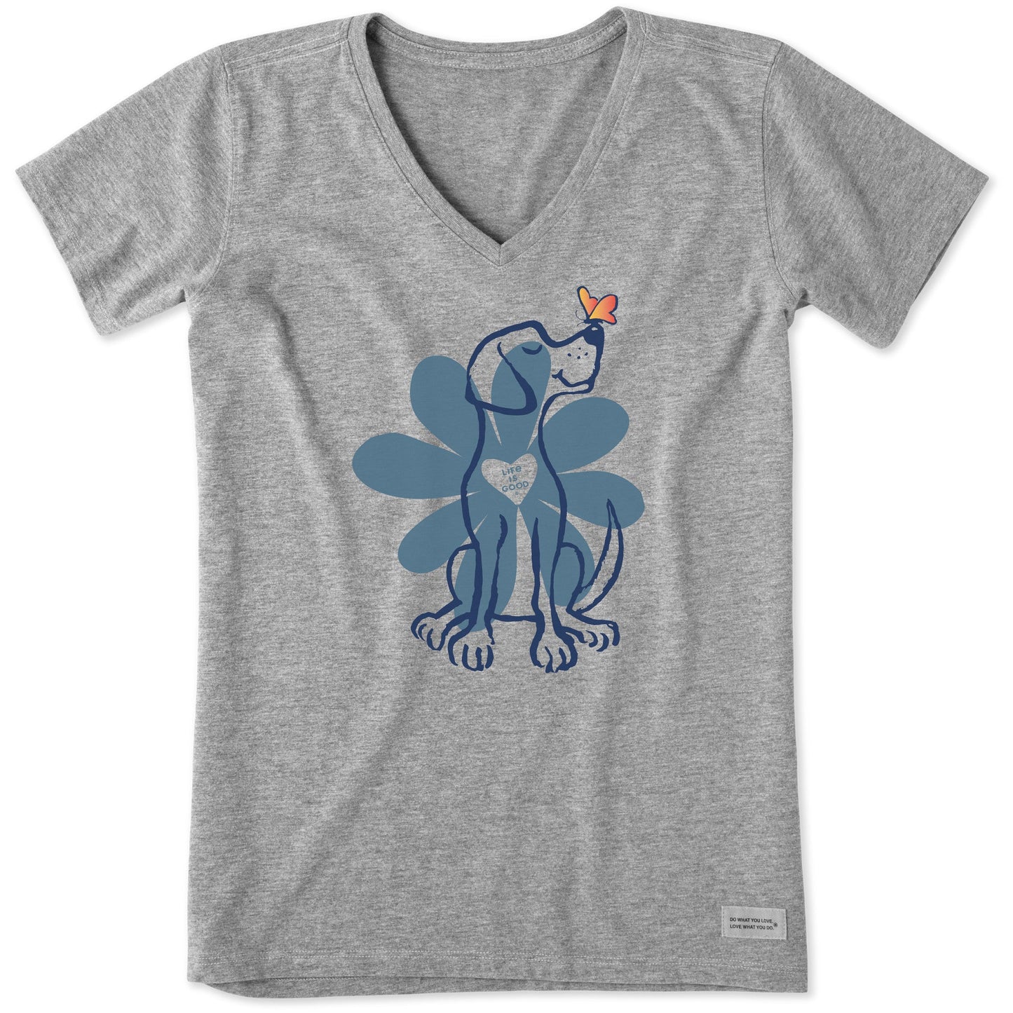 Women's Spring Daisy Dog Short Sleeve Vee