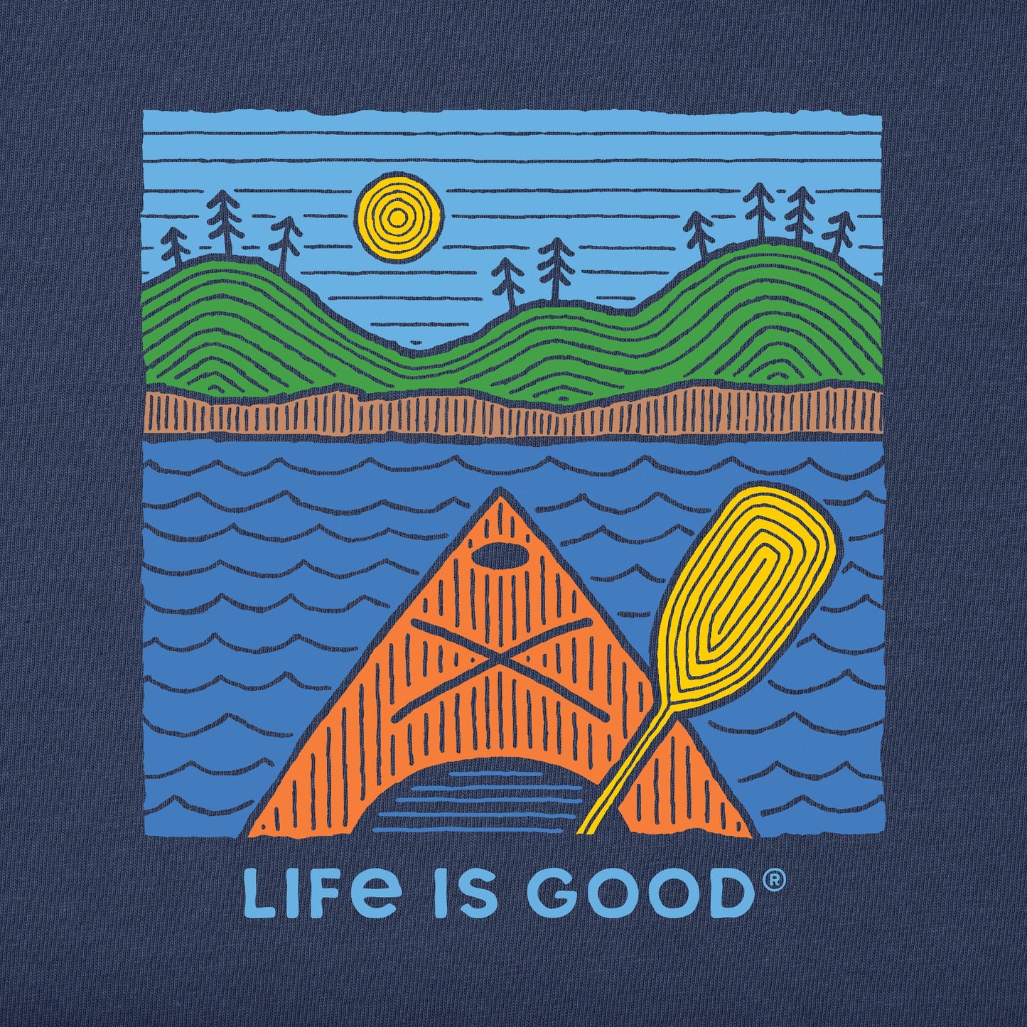 Men's Woodblock Kayak Short Sleeve Tee