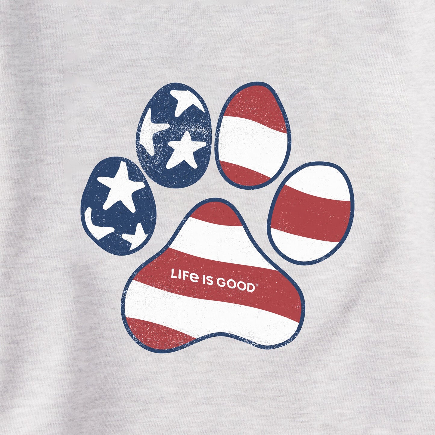 Men's US Flag Paw Simply True Fleece Crew
