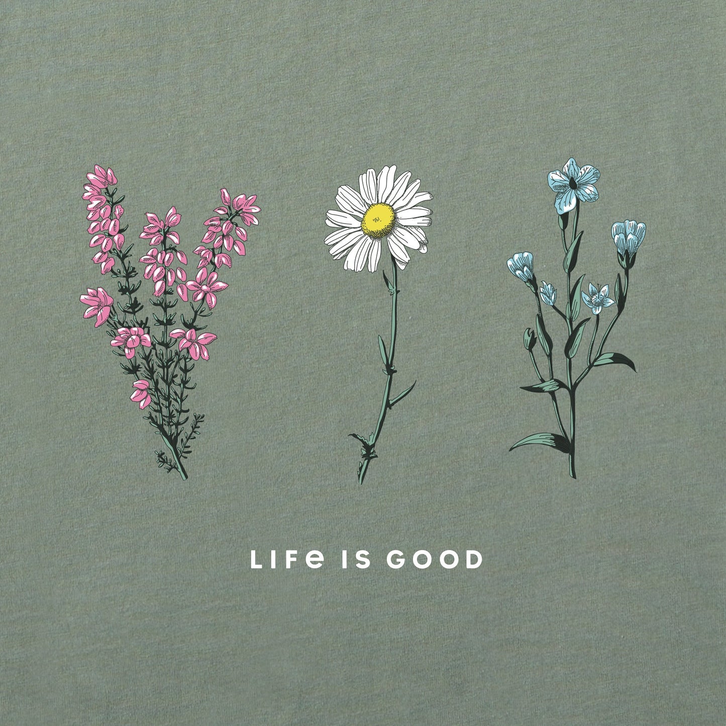 Women's Detailed Wildflowers Long Sleeve Crusher Tee