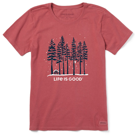 Women's Snowy Owl Tall Pines Short Sleeve Crusher Tee