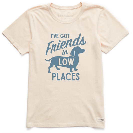 Women's Friends in Low Places Dachshund Short Sleeve Tee