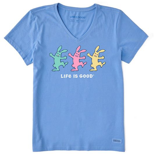 Women's Happy Bunnies Short Sleeve Crusher Vee