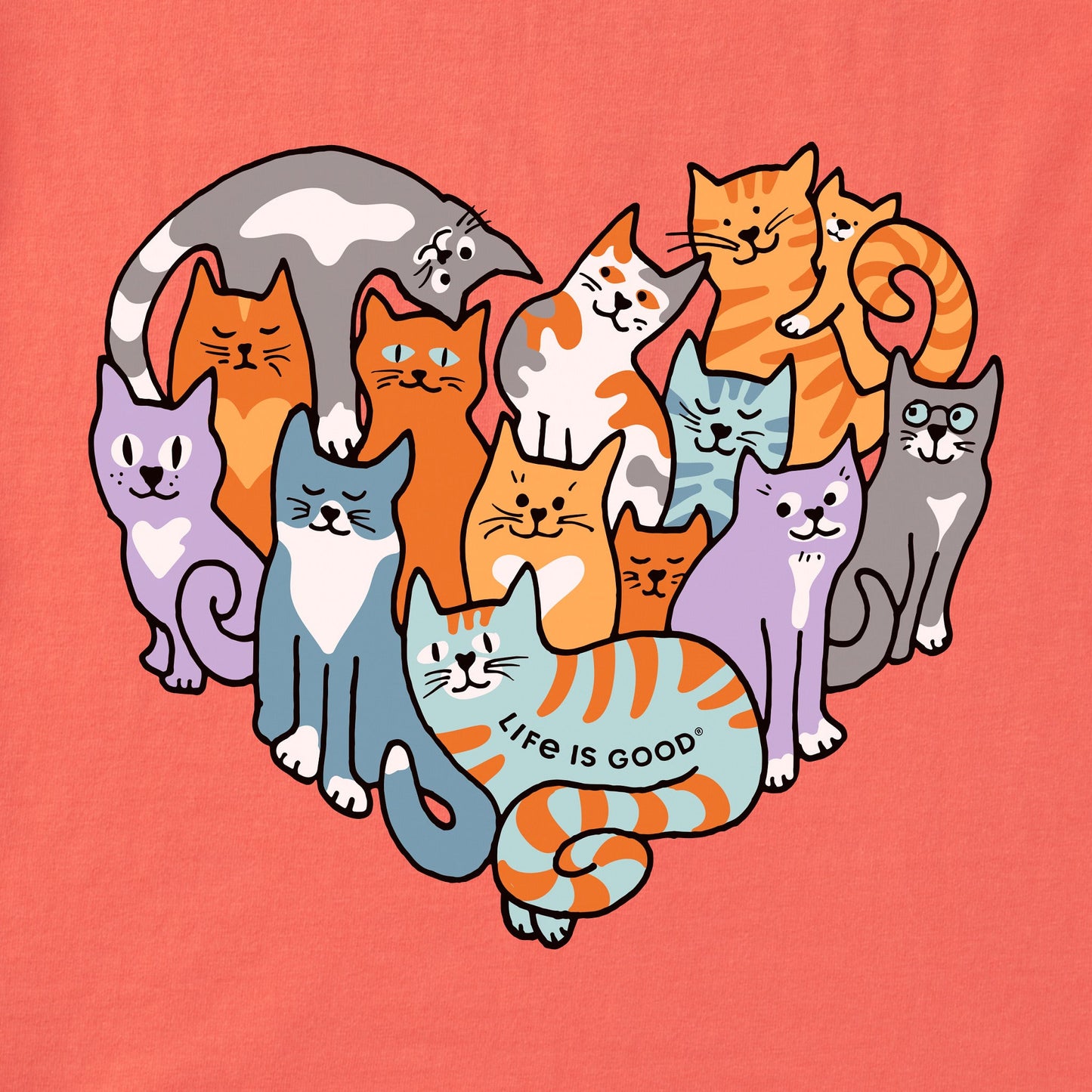 Kids Heart of Cats Short Sleeve Crusher Tee