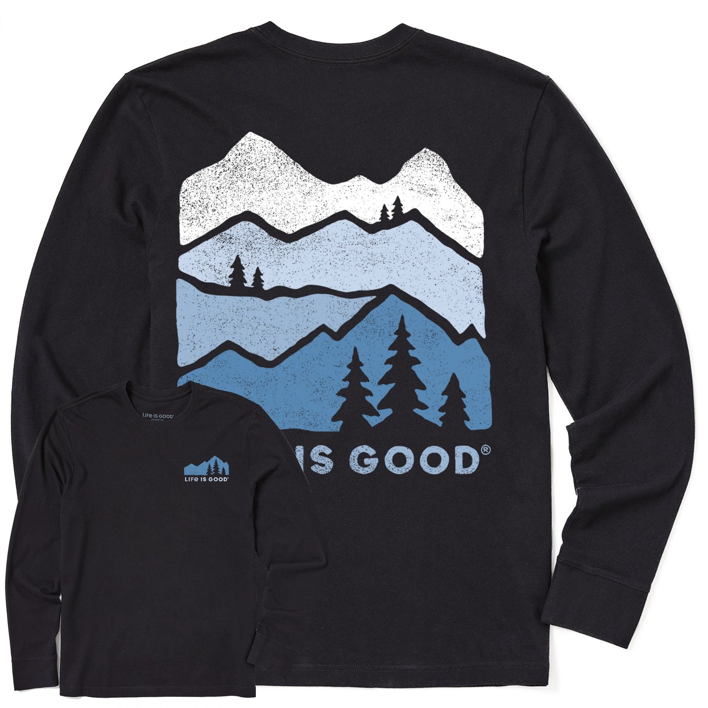 Men's Mountain Silhouette Long Sleeve Crusher Tee