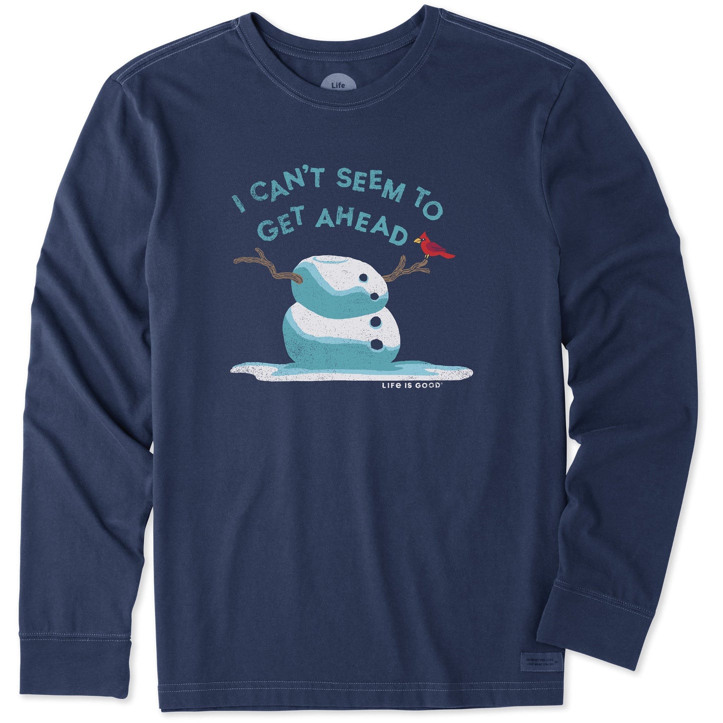 Men's Get Ahead Snowman Long Sleeve Crusher Tee