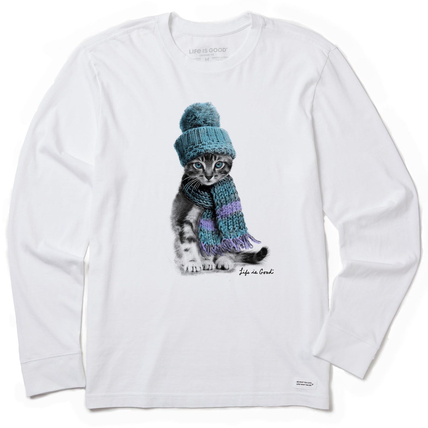 Men's Winter Cat Hat Long Sleeve Crusher Tee