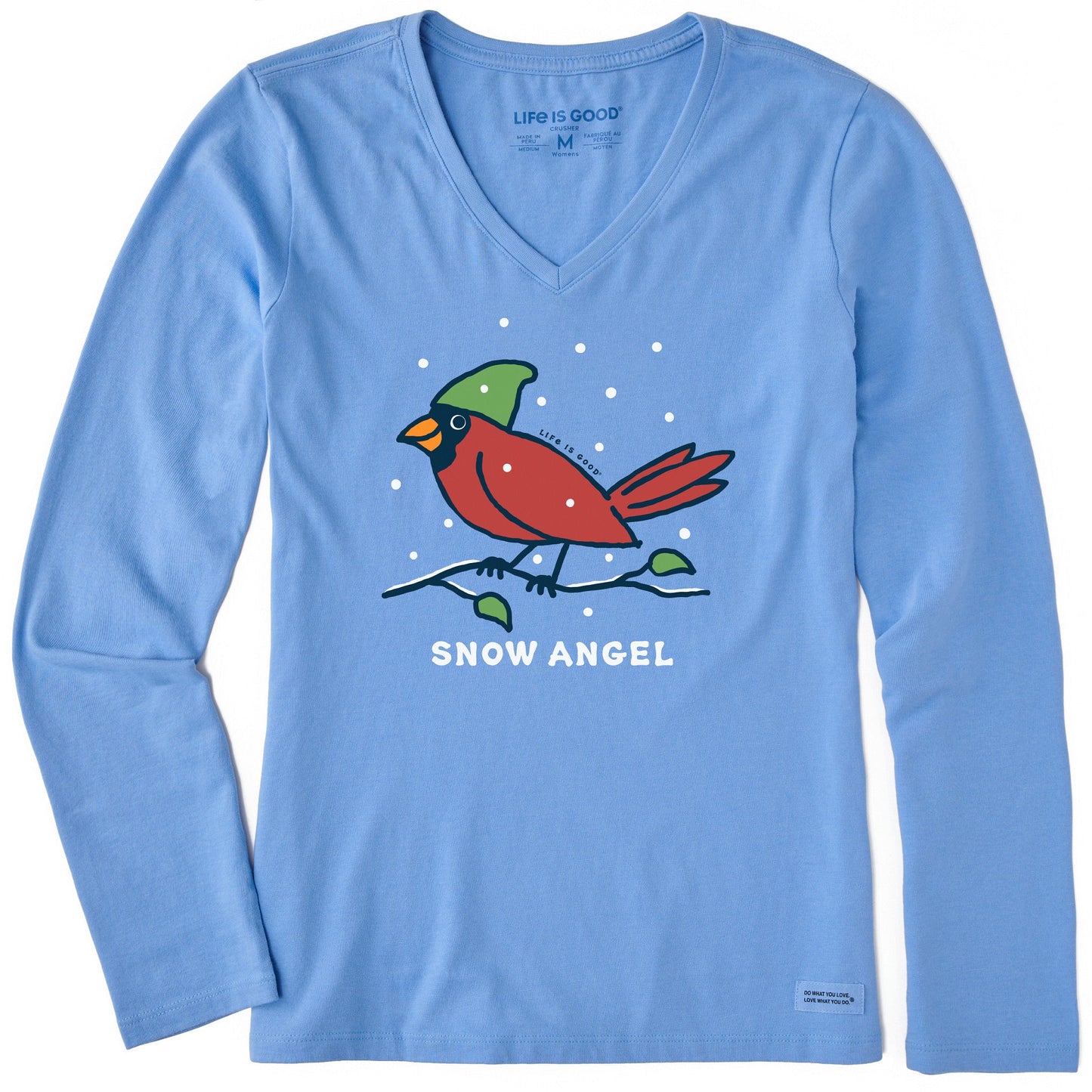 Women's Cardinal Snow Angel Long Sleeve Crusher Vee