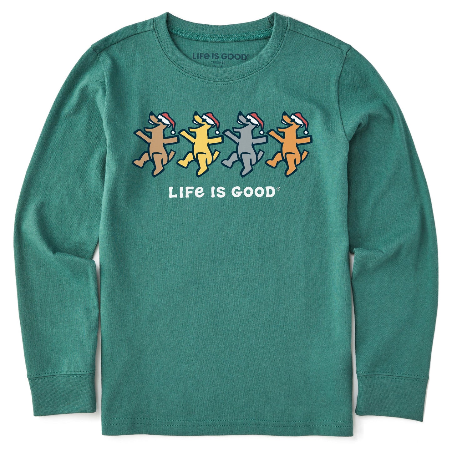 Kids Dancing Santa Rockets Long Sleeve Crusher Tee