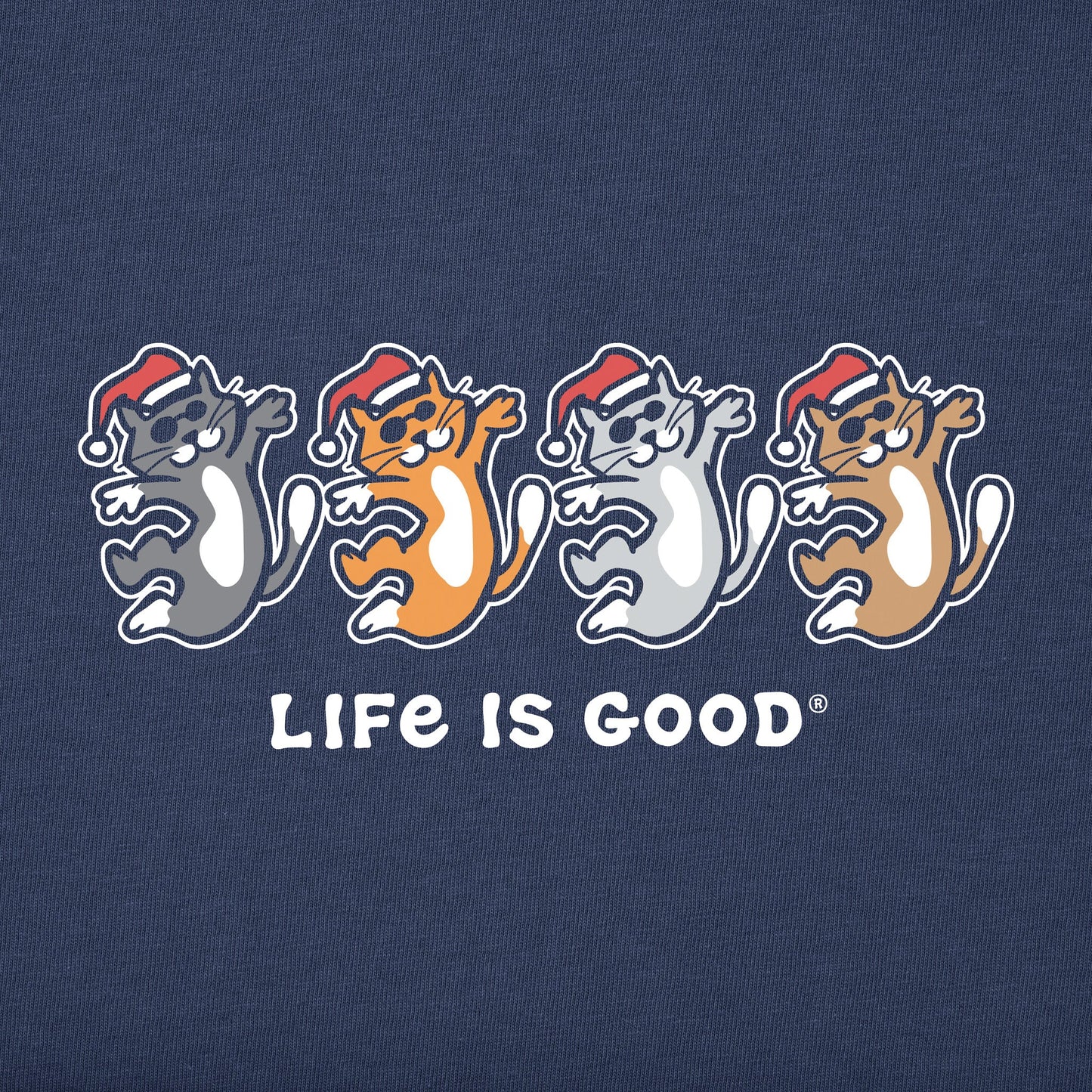 Kids Dancing Santa Cats Long Sleeve Crusher Tee