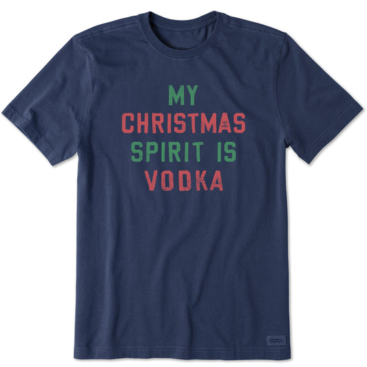 Men's My Christmas Spirit is Vodka Short Sleeve Crusher Tee