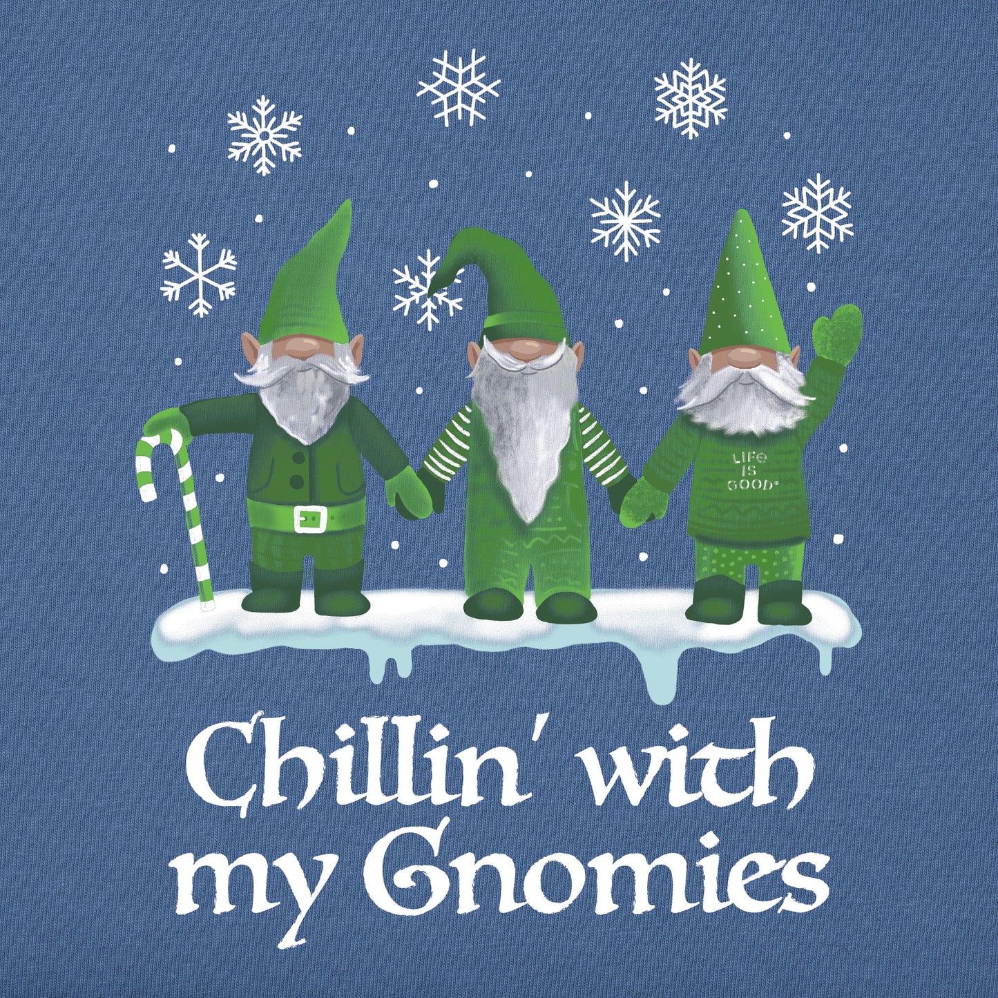 Men's Green Gnomes Long Sleeve Crusher Tee