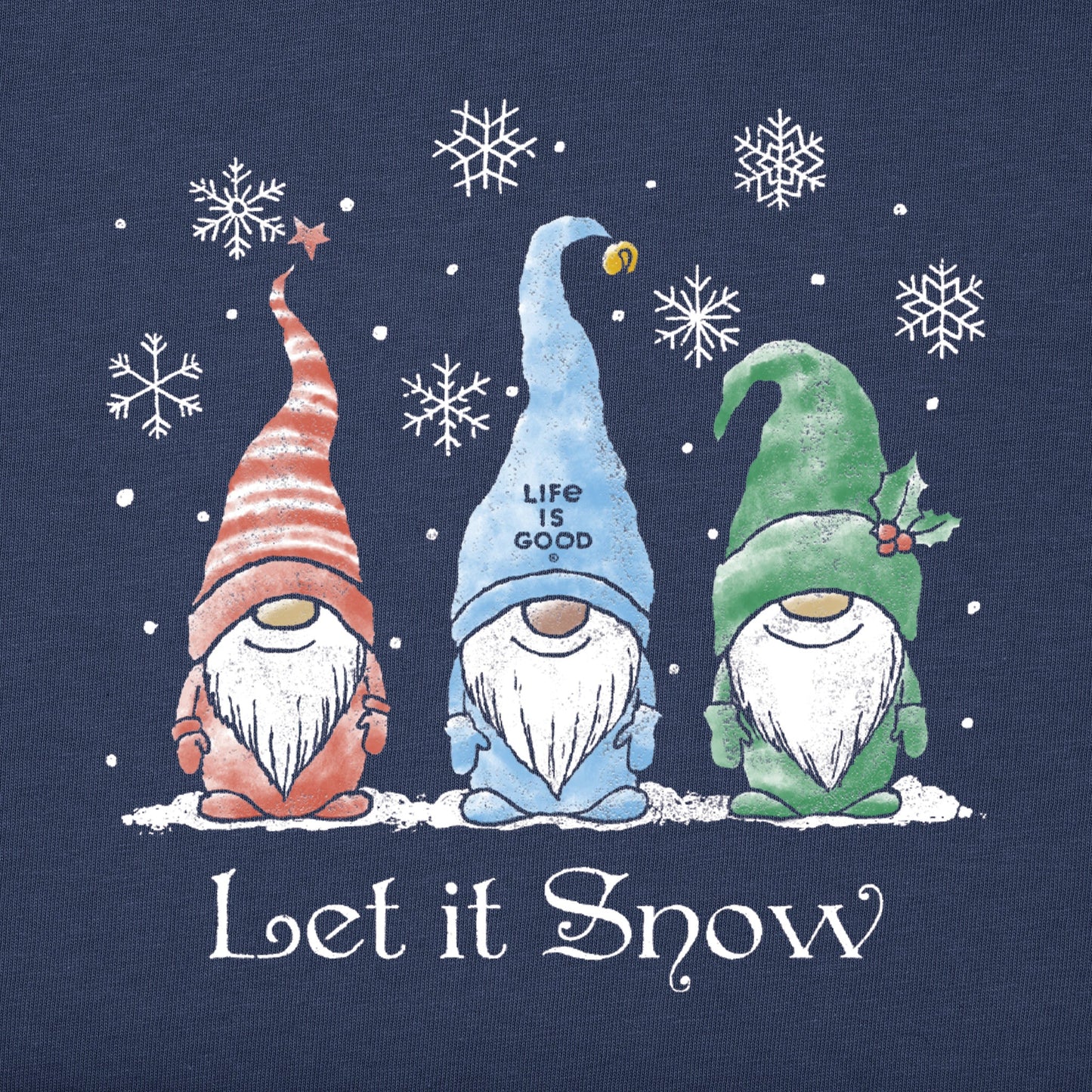 Men's Let it Snow Gnomes Long Sleeve Crusher Tee