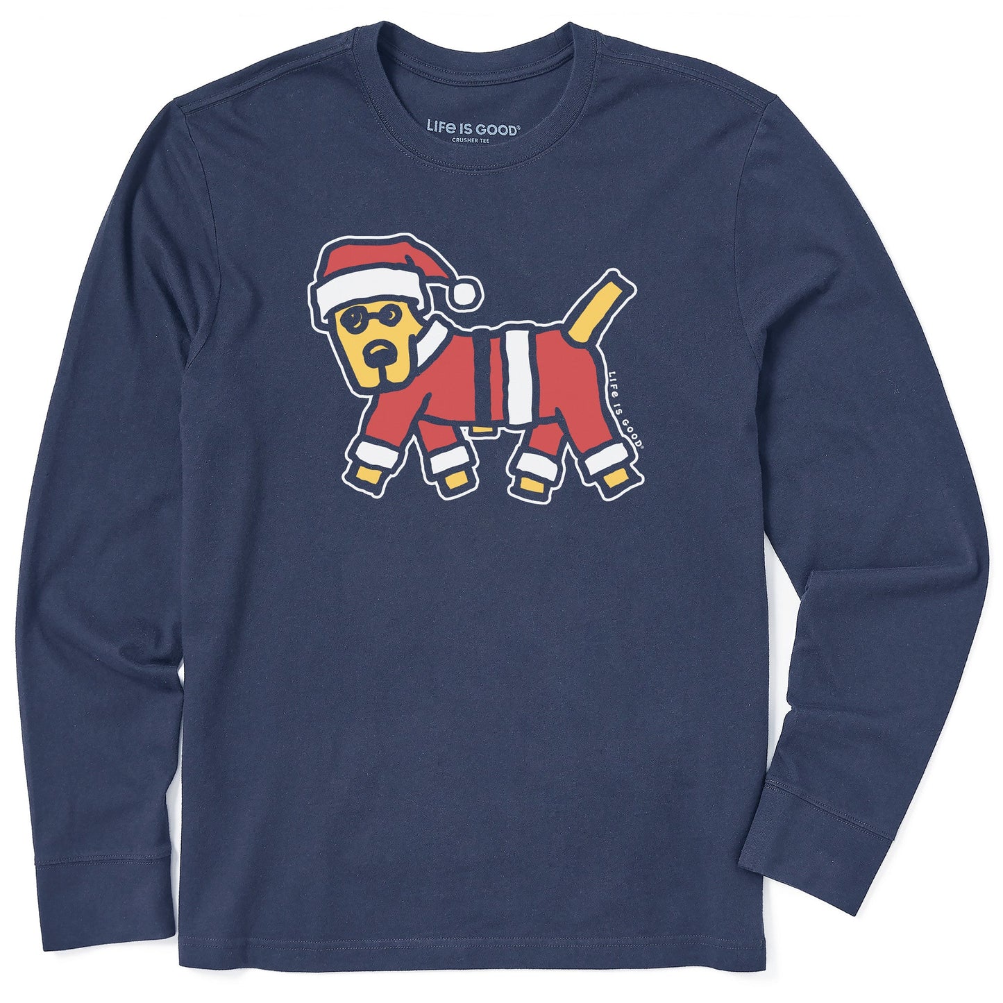 Men's Rocket Santa Suit Long Sleeve Crusher Tee