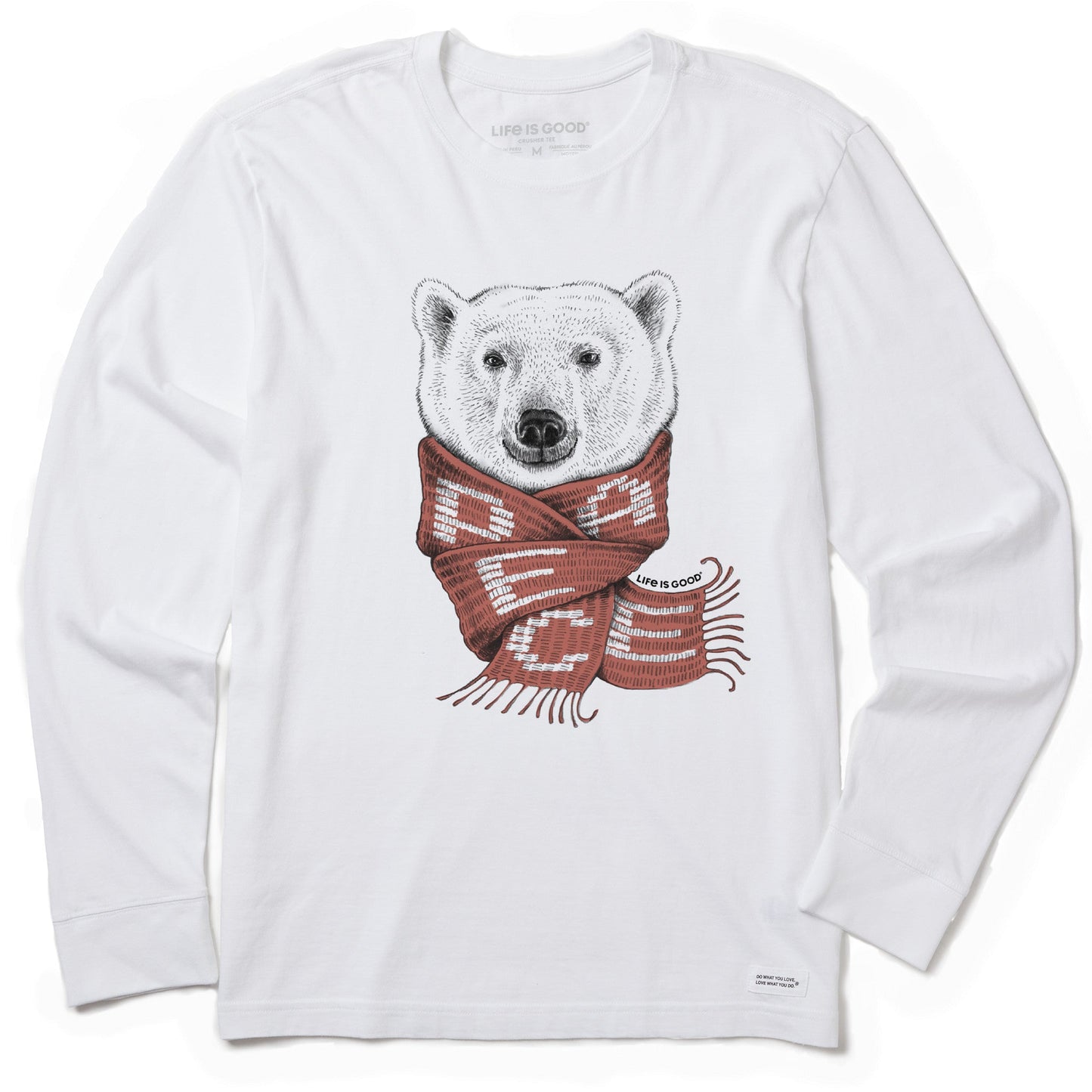 Men's Polar Bear Peace Long Sleeve Crusher Tee