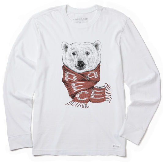 Men's Polar Bear Peace Long Sleeve Crusher Tee