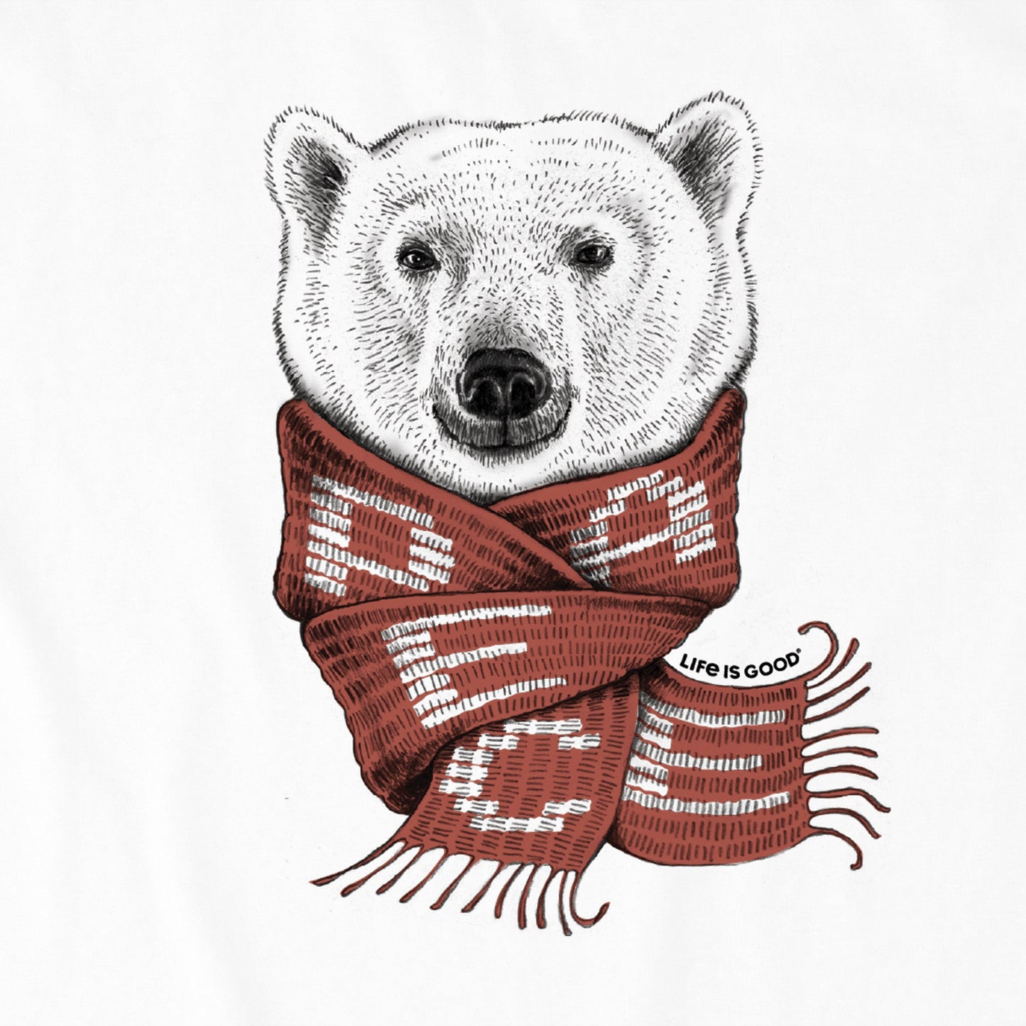 Men's Polar Bear Peace Long Sleeve Crusher Tee