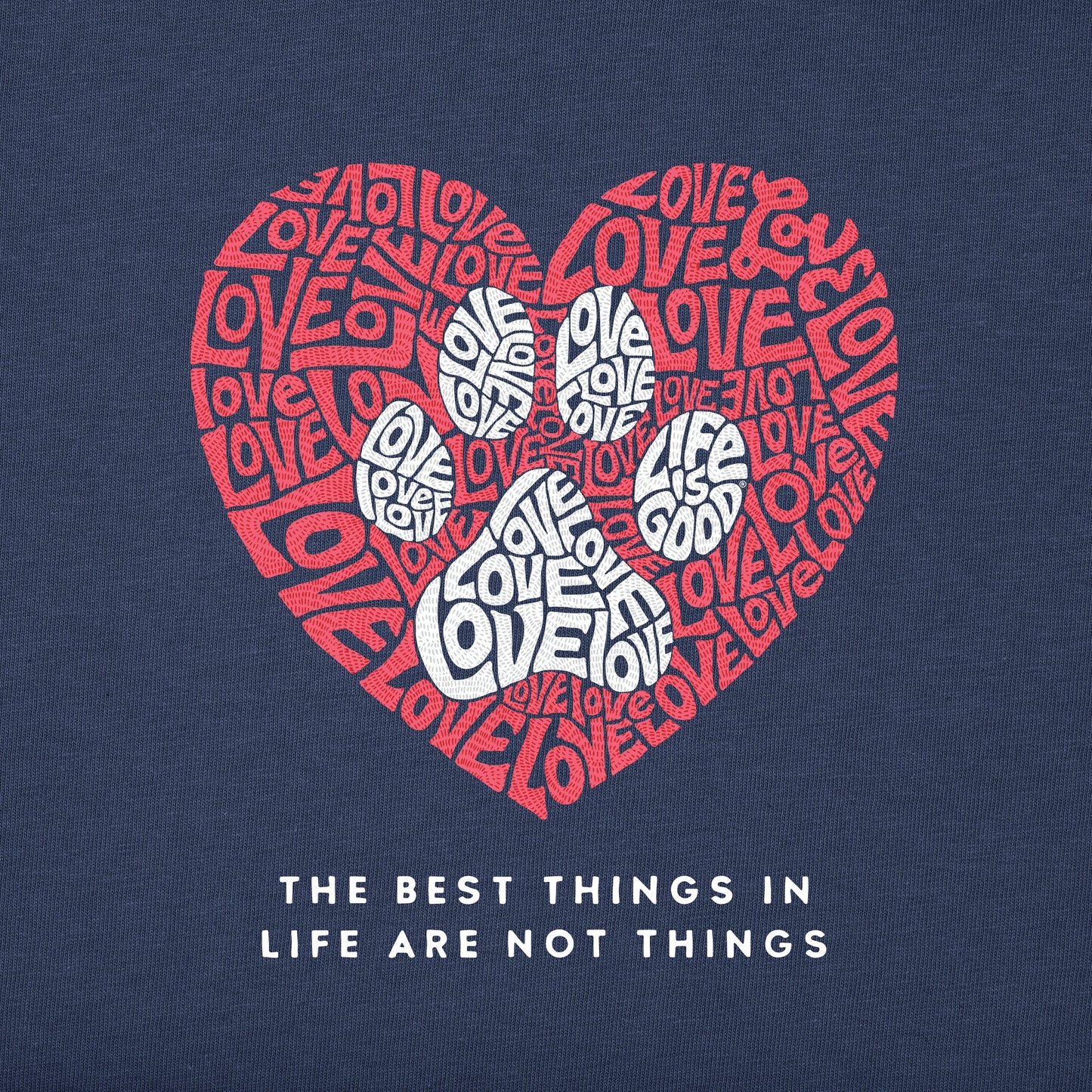 Women's Best Things Paw Heart Short Sleeve Vee
