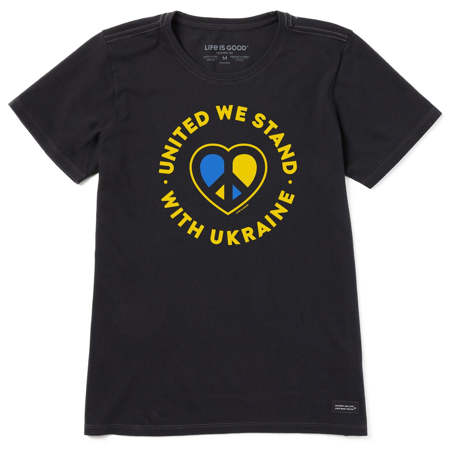 Women's Stand with Ukraine Peace Heart Short Sleeve Tee