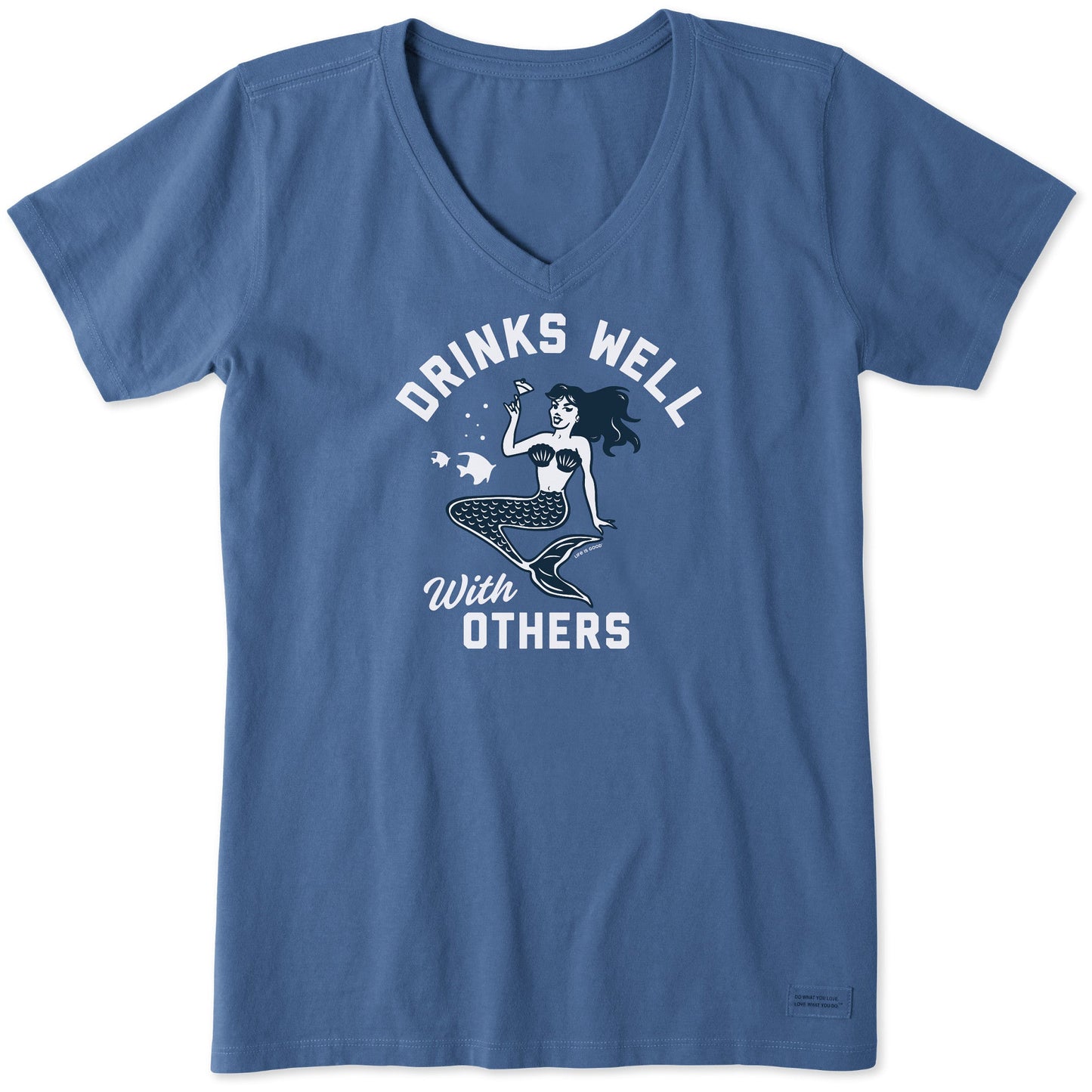 Women's Drinks Well with Others Mermaid Short Sleeve Crusher Vee