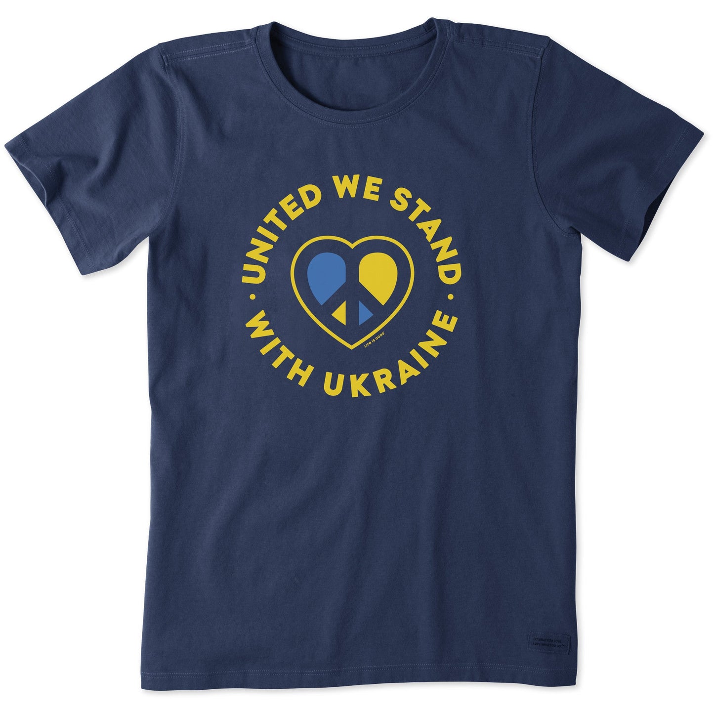 Women's Stand with Ukraine Peace Heart Short Sleeve Tee