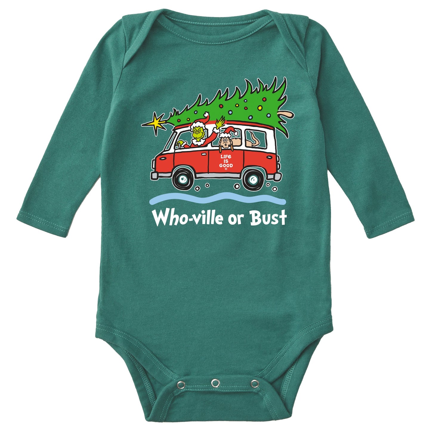 Baby Grinch and Max Who-Ville Or Bust Long Sleeve Crusher Bodysuit