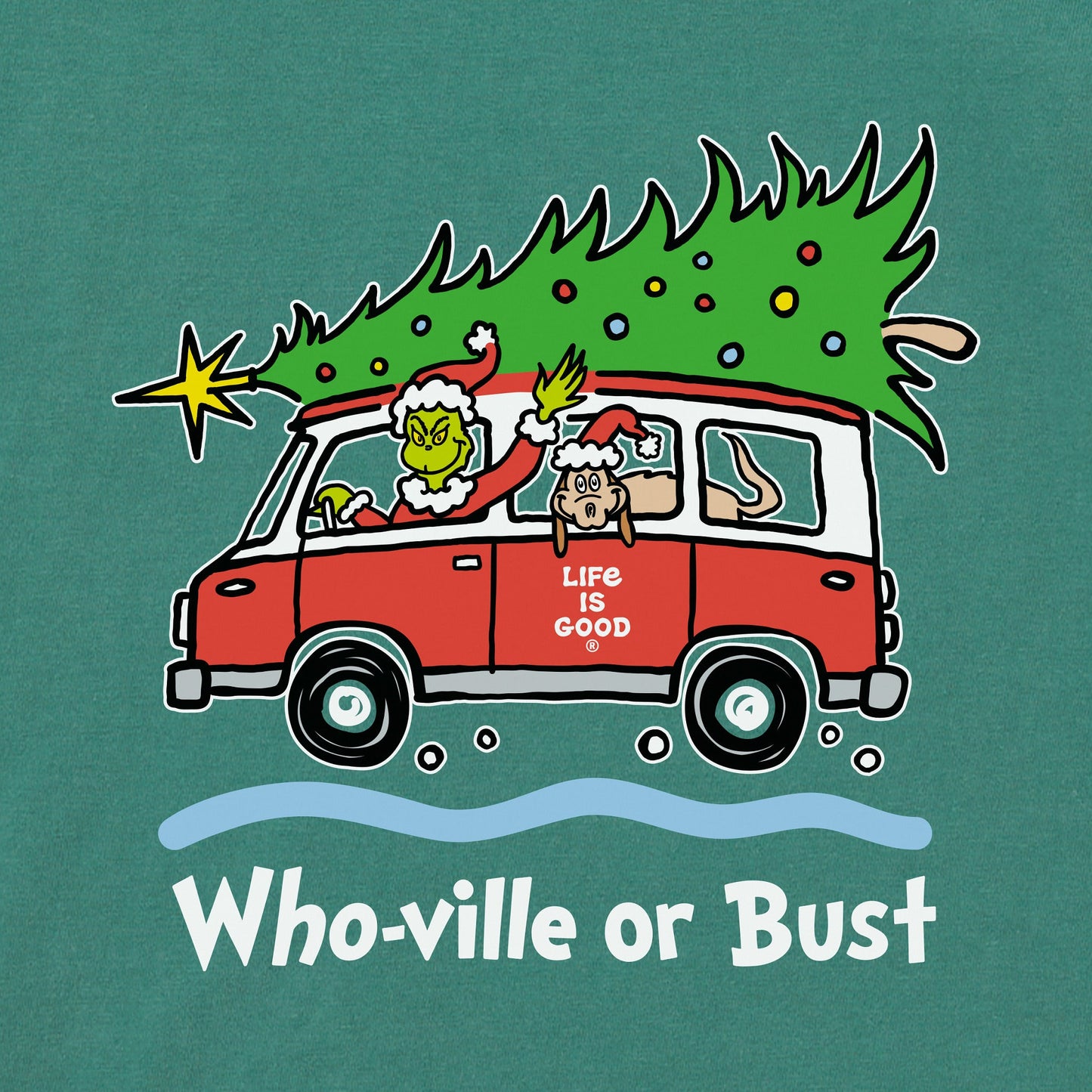 Women's Grinch and Max Who-Ville Or Bust Long Sleeve Crusher Tee