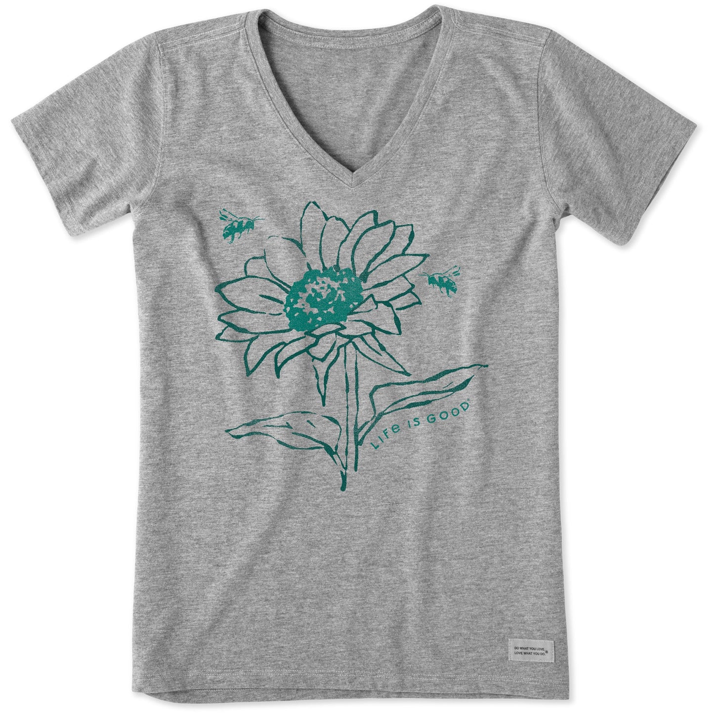Women's Sunflower Bees Short Sleeve Vee