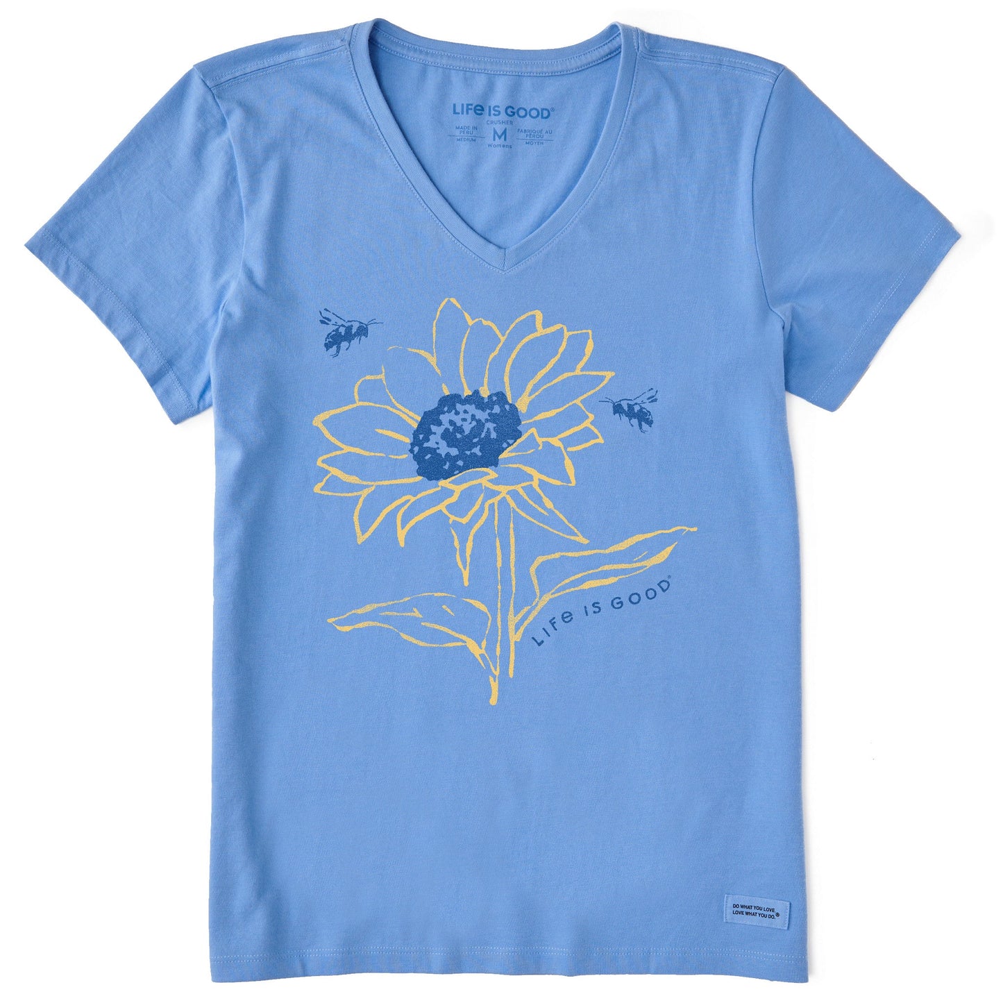 Women's Sunflower Bees Short Sleeve Vee