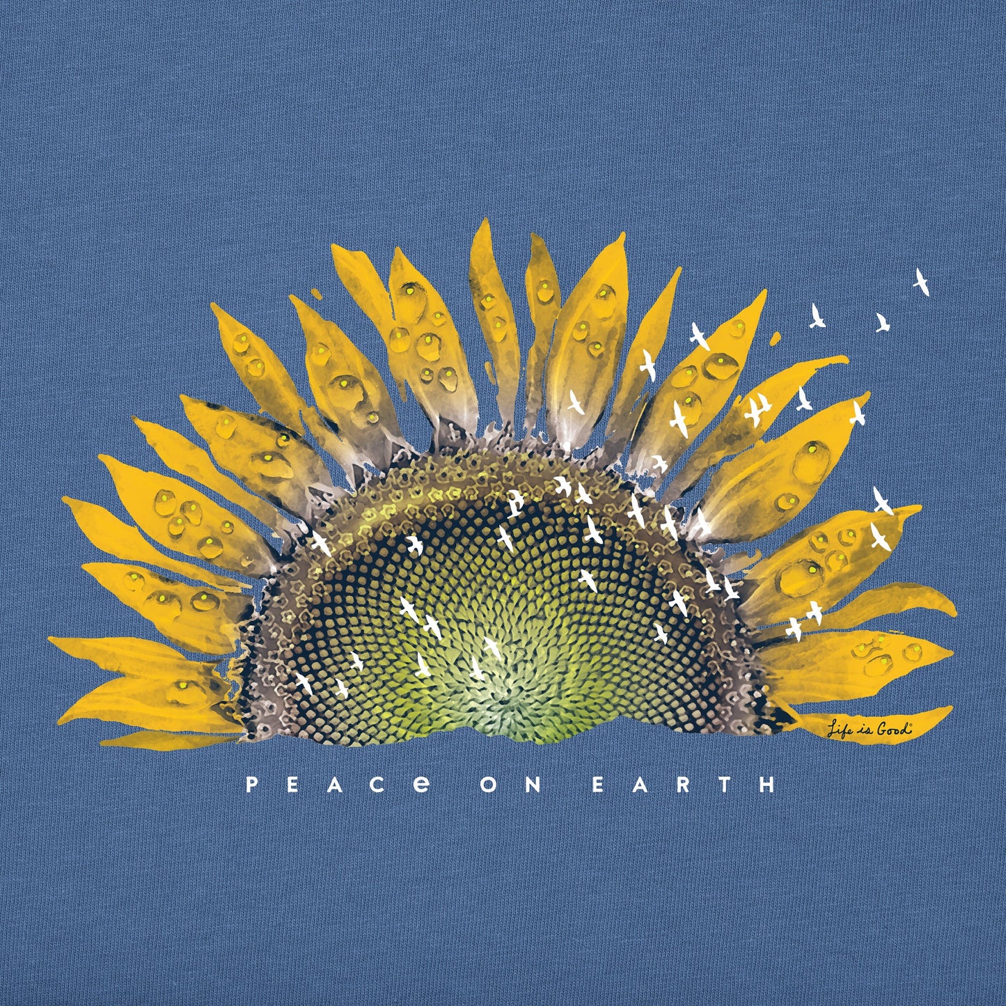 Women's Sunflower Dew Peace on Earth Short Sleeve Vee